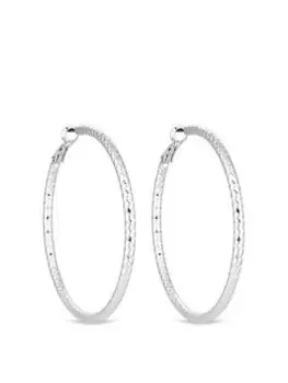 Lipsy Silver Diamond Cut Hoop Earrings