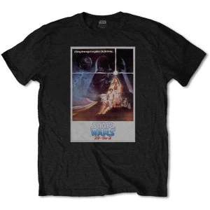 image of Star Wars - Old School Japanese Unisex Small T-Shirt - Black