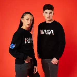 Image of Nasa Metallic Logo Unisex Sweatshirt - Black - L