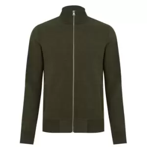 Image of Superdry V Logo Fleece Zip Jacket - Green