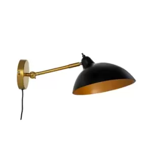 image of Futura Antik Brass Dome Wall Lamp