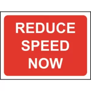 Image of Zintec 600 x 450mm Reduce Speed Now Road Sign (no frame)