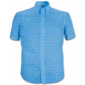Image of The Beatles Hard Days Night Blue Short Slve Shirt: Small