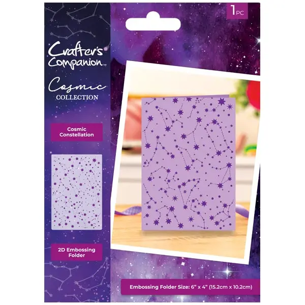 Image of Crafter's Companion Embossing Folder Cosmic Constellation A6