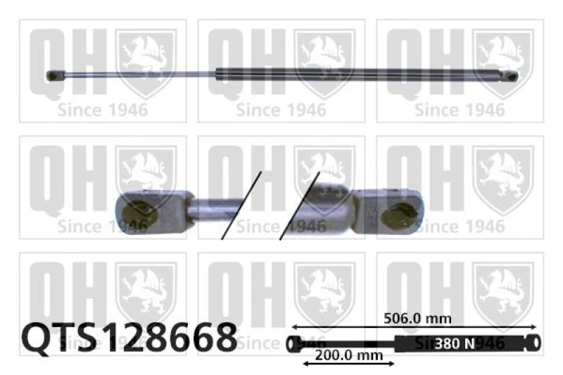 Image of QUINTON HAZELL Tailgate strut QUINTON HAZELL QTS128668
