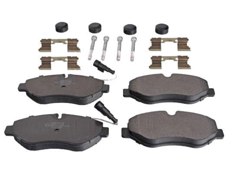 Image of Blue PRINT ADN142133 Brake pad set Front Axle, incl. wear warning contact, with fastening material Brake Pad Set,disc brake (402)