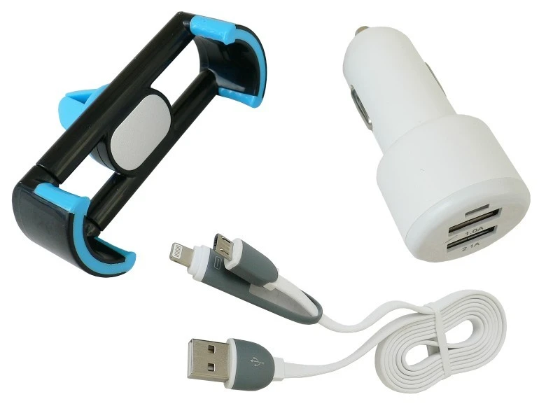 Image of CARCOMMERCE 42684 Car mobile phone charger with mini USB plug, Number of inlets/outlets: 2 USB Car mobile phone charger (100026)