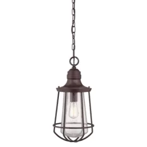 Image of IP23 1 Bulb Chain Lantern Light Western Bronze LED E27 60W d02297