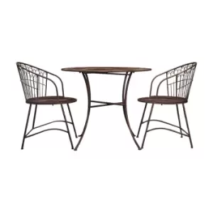 Gallery Interiors Scaro Outdoor 2 Seater Bistro Set in Noir