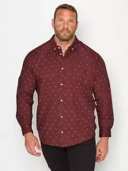 BadRhino Long Sleeve Campfire Print Shirt, Red, Size 1Xl, Men