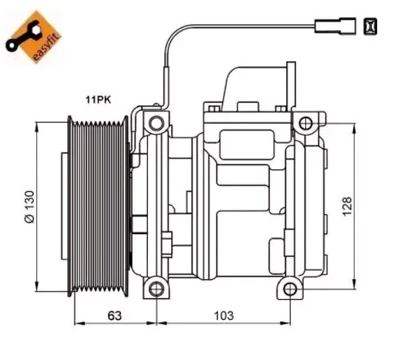 Image of NRF 32829 AC Compressor EASY FIT, PAG 46, with seal ring, with gaskets/seals Compressor,air conditioning (447)