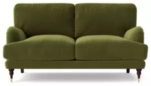 image of Swoon Charlbury Velvet 2 Seater Sofa - Fern Green