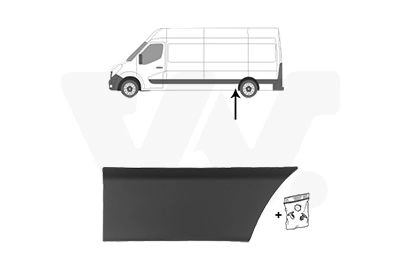 Image of VAN WEZEL Trim / Protective Strip, sidewall VAN WEZEL 3799425