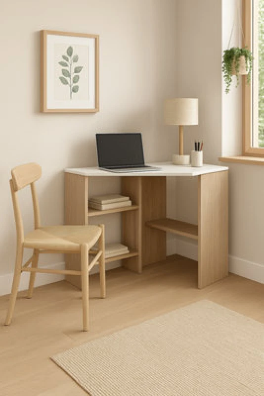 Image of Decorotika Alison Corner Computer Desk White Cordoba