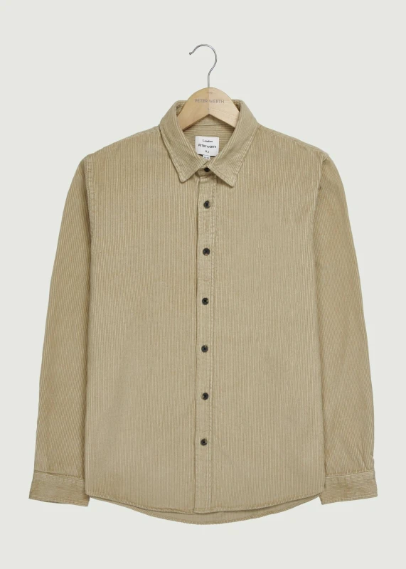 Image of Peter Werth Mens Bexley LS Shirt in Light Sand Size: Medium Light Sand Male M
