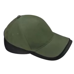 Image of Beechfield Teamwear Competition Cap (One Size) (Olive Green/Black)