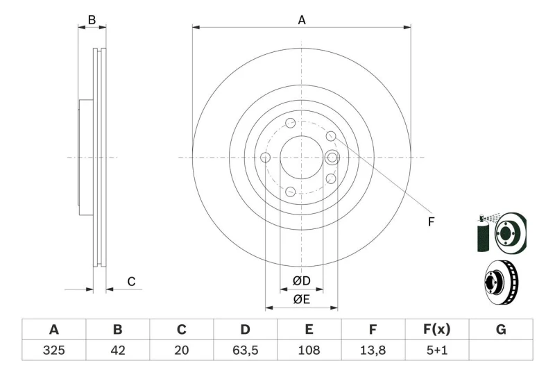 Image of Brake disc Bosch 0 986 479 E61