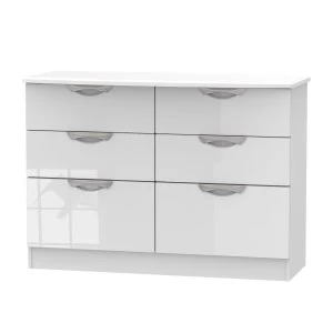 image of Indices Ready Assembled 6 Drawer Midi Chest - White