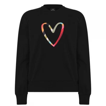 Image of Paul Smith Swirl Heart Crew Neck Sweatshirt - Black 79