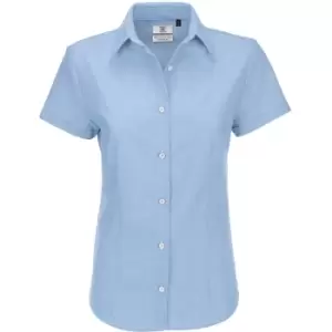 Image of B&C Ladies Oxford Short Sleeve Shirt / Ladies Shirts (3XL) (Blue Chip)