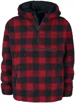 Image of Brandit Fleece Worker Pullover Sweatshirt red black