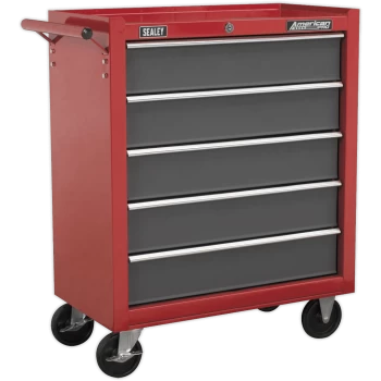 image of Sealey American Pro 5 Drawer Roller Cabinet Red / Grey