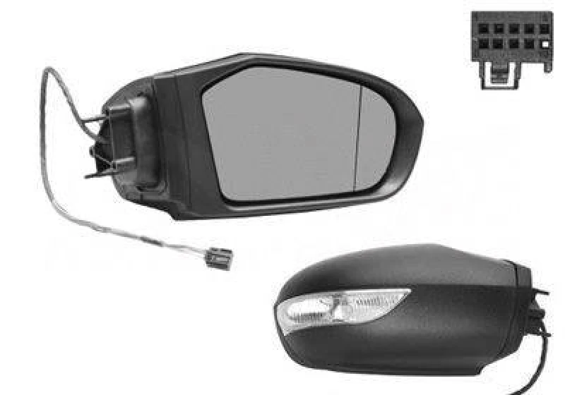 Image of VAN WEZEL 3017820 Wing mirror * HAGUS * Right, Heatable, primed Outside Mirror (50)