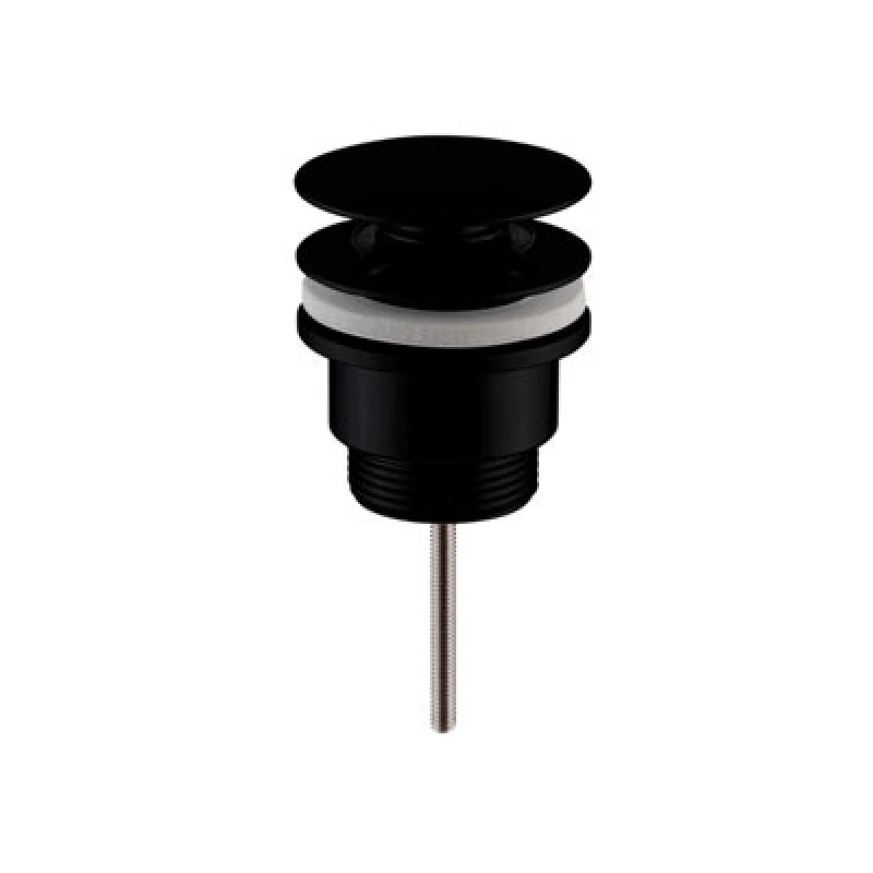Image of Balterley Universal Push Button Basin Waste Slotted Unslotted Matt Black Black