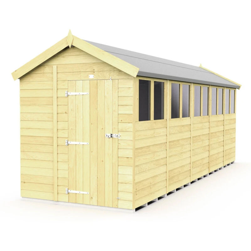 Image of Flat Pack Sheds DIY Sheds 7 x 20 Apex Shed, Brown 7X20AFF