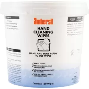 Image of Ambersil Hand Cleaning Wipes (150-Tub)