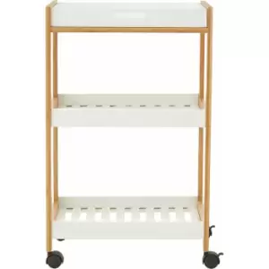 image of Nostra 3 Tiers Shelf Unit with Wheels - Premier Housewares