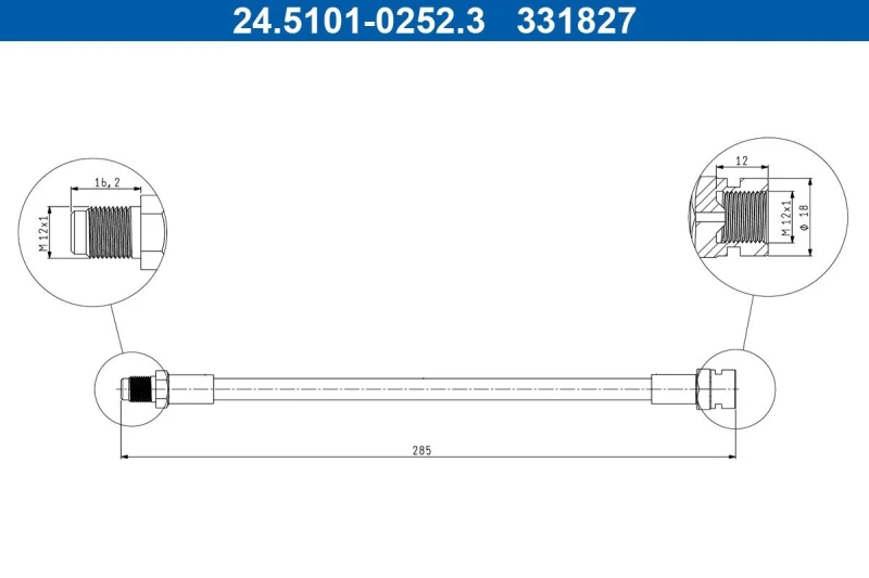 Image of Brake hose ATE 24.5101-0252.3