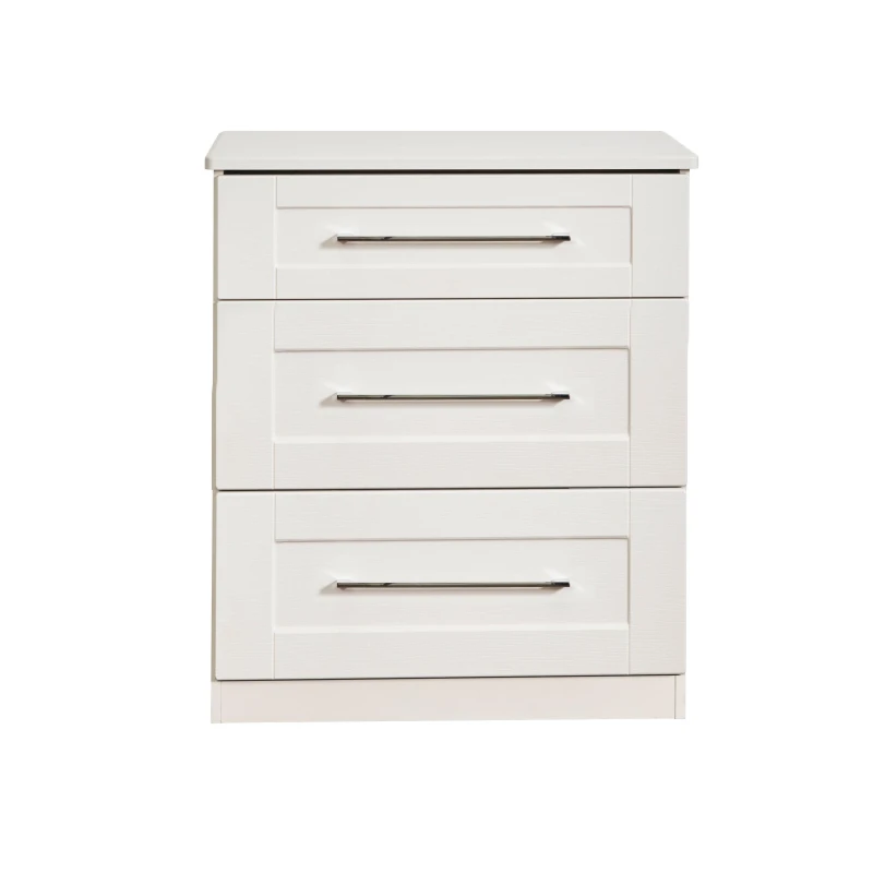 Image of Ripon 3 Drawer Deep Chest In White Ash (Ready Assembled)