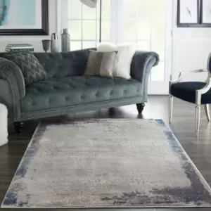 Image of Etchings ETC01 Grey Navy 244cm x 305cm Rectangle - Blue and Grey and Multicoloured