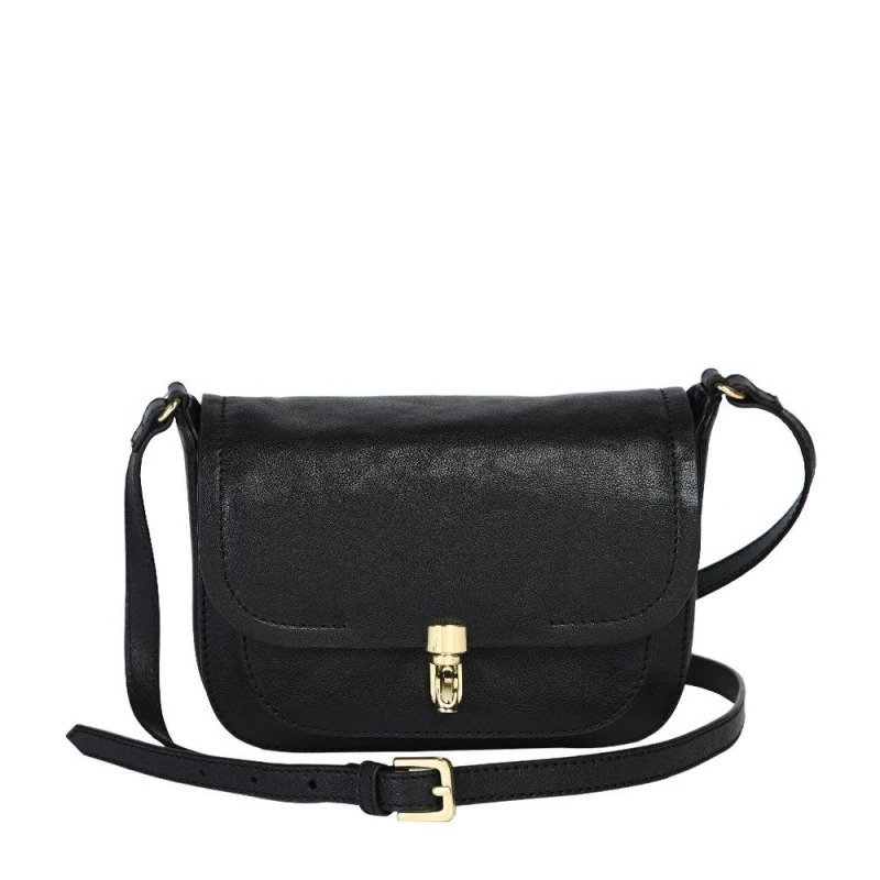 Image of Miso Flap Over Crossbody Bag - Black One Size