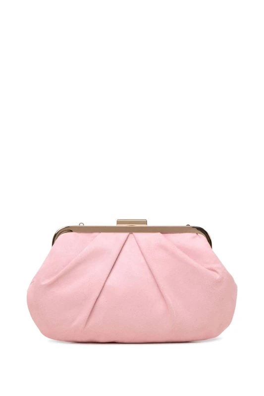 Image of Paradox London Womens Deco Soft Pleated Clutch Bag in Light Pink Light Pink Female One Size