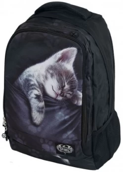 Image of Spiral Pocket Kitten Backpack black