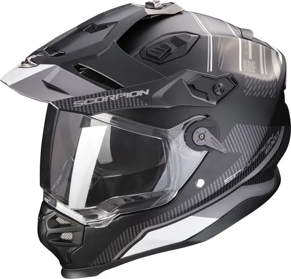 Image of Scorpion ADF-9000 Air Desert Matt Black-Silver Adventure Helmet 2XL