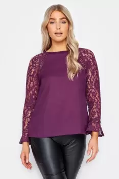 Image of Lace Flute Sleeve Blouse