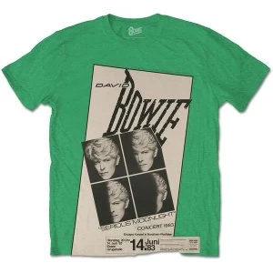 image of David Bowie - Concert '83 Unisex Large T-Shirt - Green