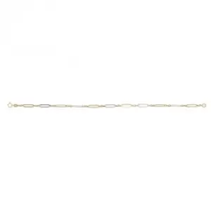 image of 9ct Yellow and White Gold Elongated Link Bracelet GB512