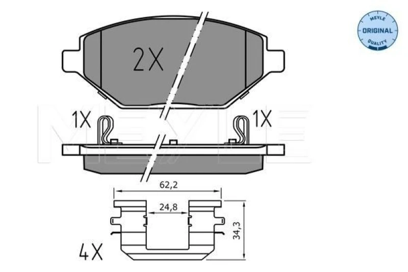 Image of Brake pad set MEYLE 025 225 2218