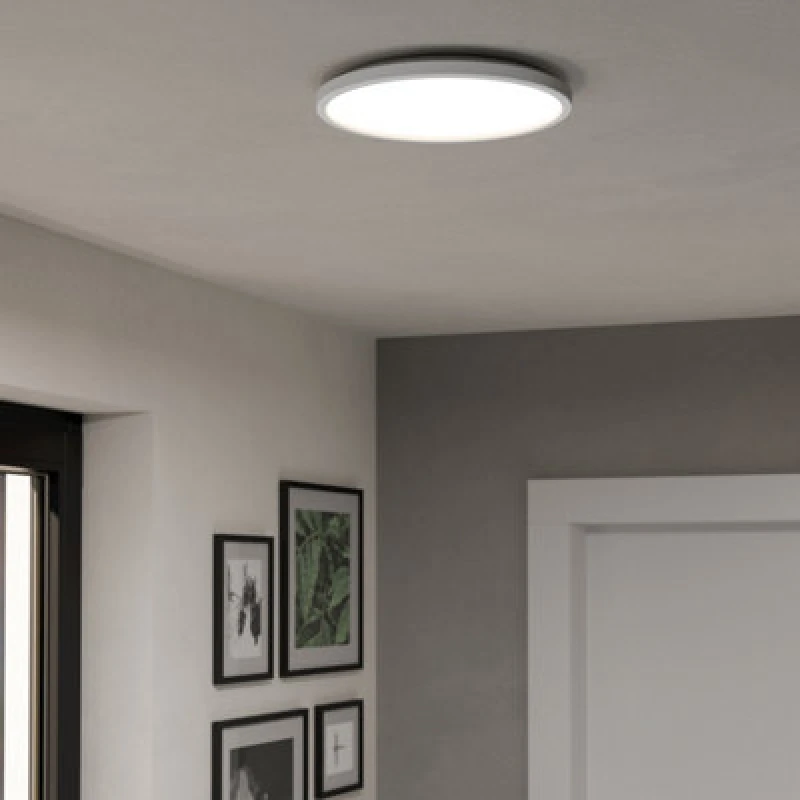 Image of Eglo Rovito-Z Round White Plastic Smart Control Colour Changing LED Ceiling Light, (D) 30Cm