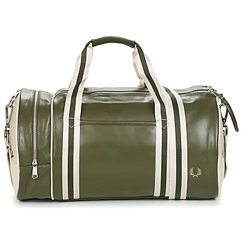 Image of Fred Perry MATT PU BARREL mens Sports bag in Kaki - Sizes One Size