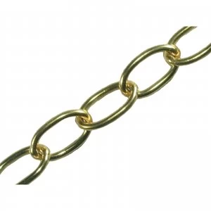 image of Faithfull Oval Chain Polished Brass 2.3mm 10m