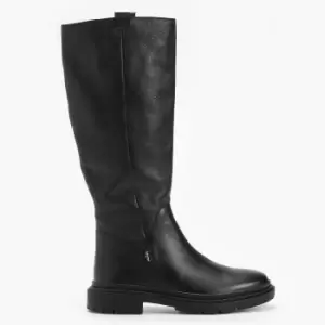 Image of Super Trooper Calf Boots in Leather with Flat Heel