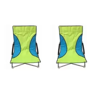 image of 2 Green Nalu Folding Low Seat Beach Chairs