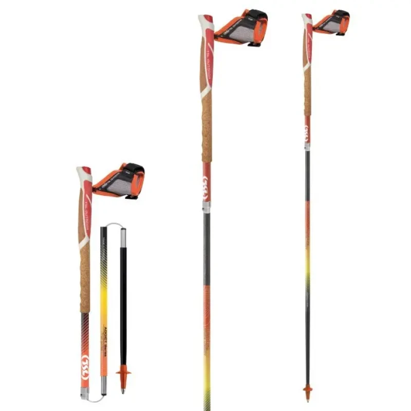 Image of Trail stick TSL Trail Carbon 4 Cork Cross (x2) Orange Unisex 105 cm