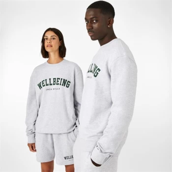Image of Jack Wills Unisex Wellbeing Crew Neck Sweatshirt - Lt Ash Marl