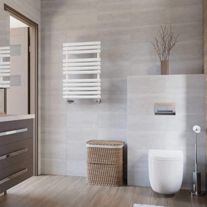 Image of Terma Rolo White Electric & Gas Towel Warmer (W)520mm X (H)755mm
